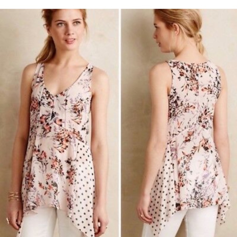 Anthropologie Vanessa Virginia Mix Print Top